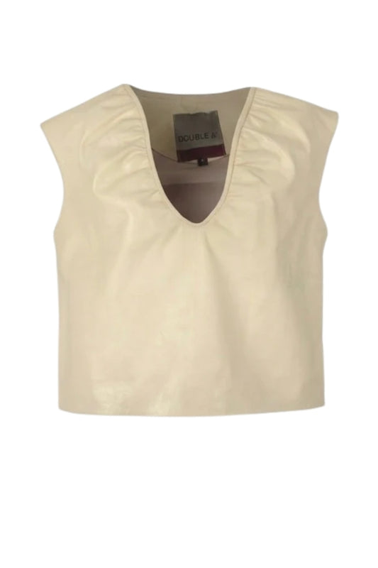Fiona Leather Top Butter Yellow