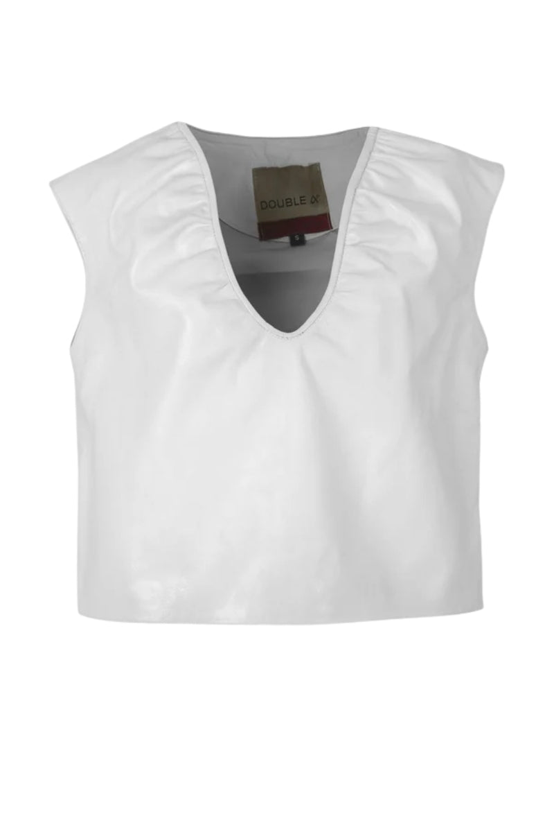 Fiona Leather Top White