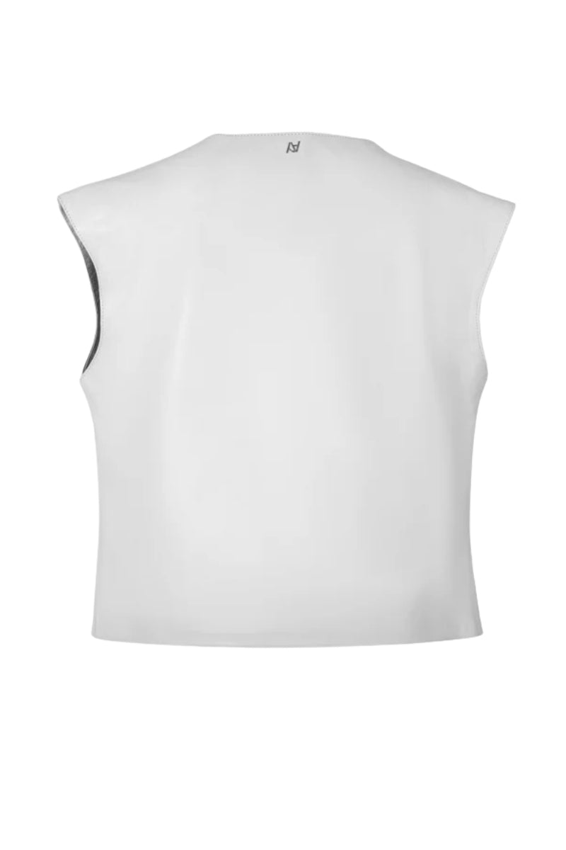 Fiona Leather Top White