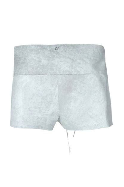 Jason Leather Shorts Washed White