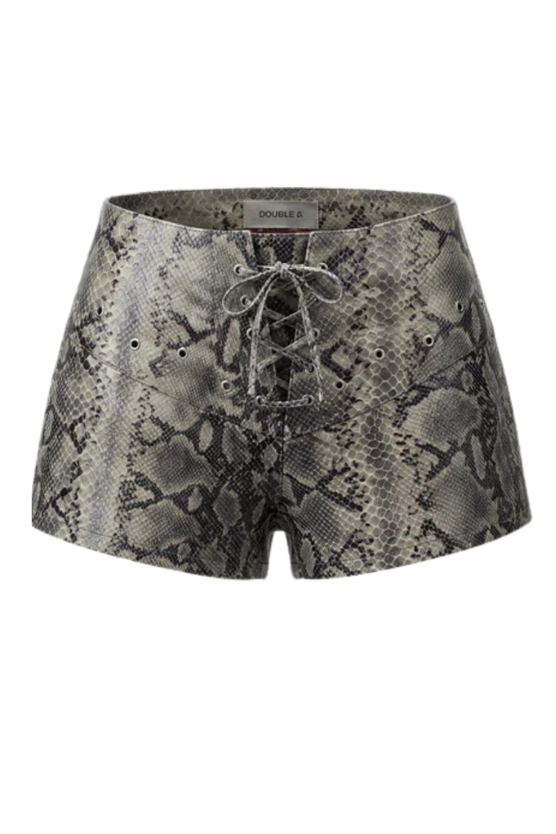 Jason Leather Shorts Snakeprint