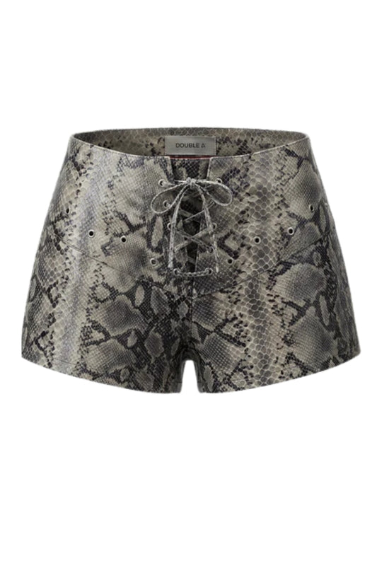 Jason Leather Shorts Snakeprint