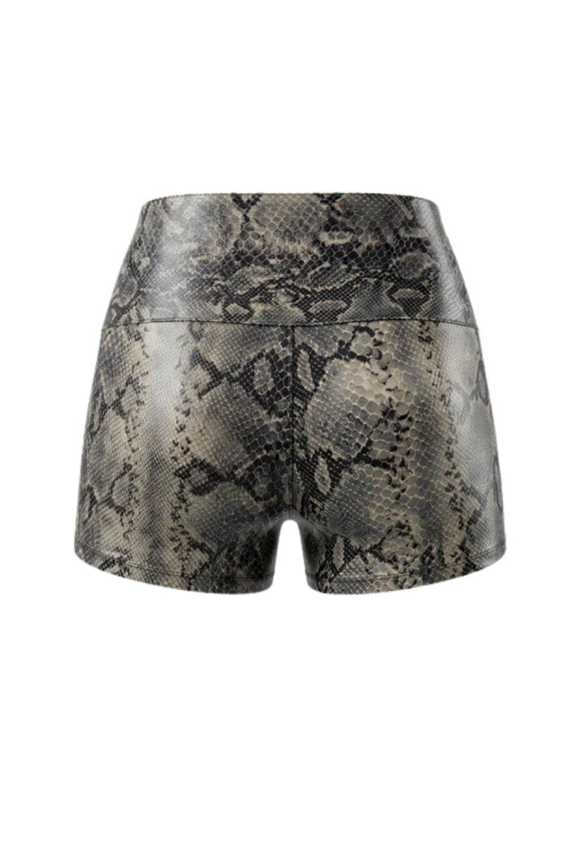Jason Leather Shorts Snakeprint