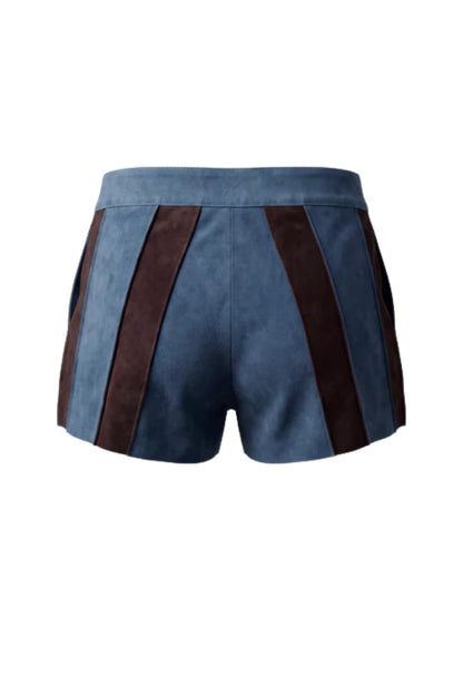 Sterling Suede Striped Shorts Blue