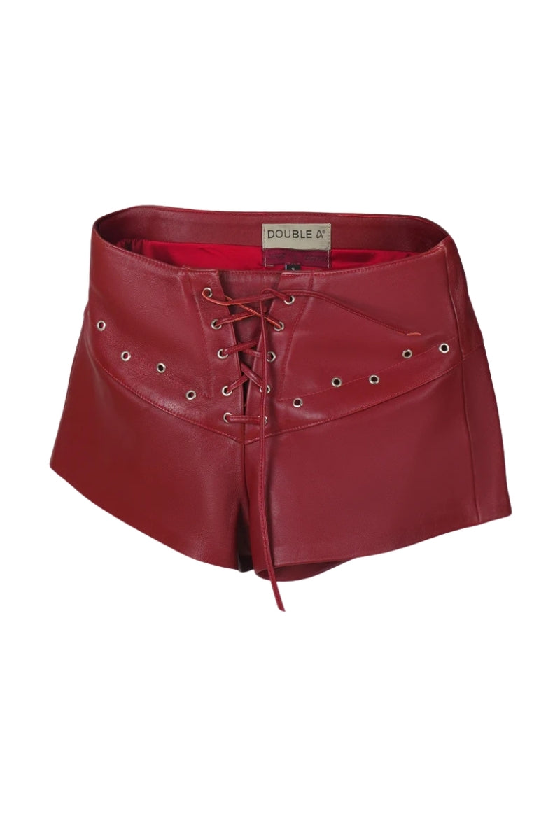 Jason Leather Shorts Red