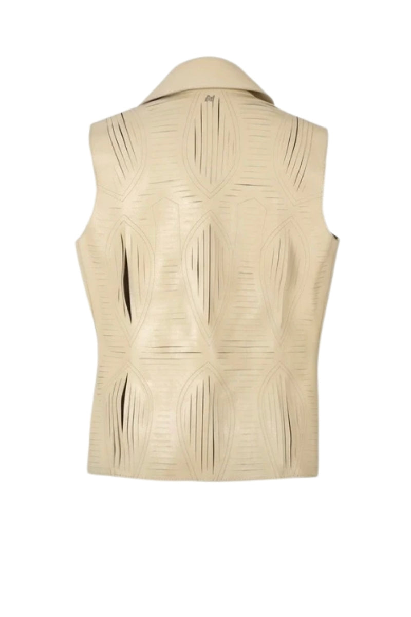 Jayden Leather Vest Butter Yellow