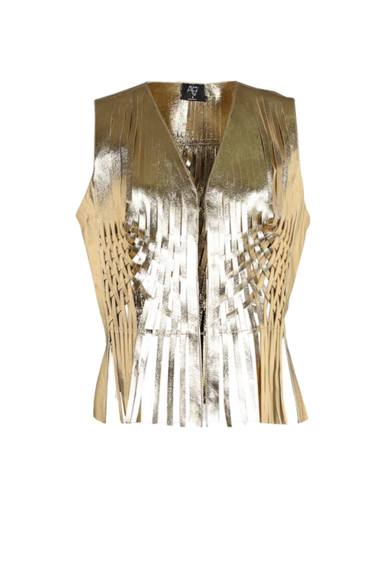 Attalea Leather Vest Gold