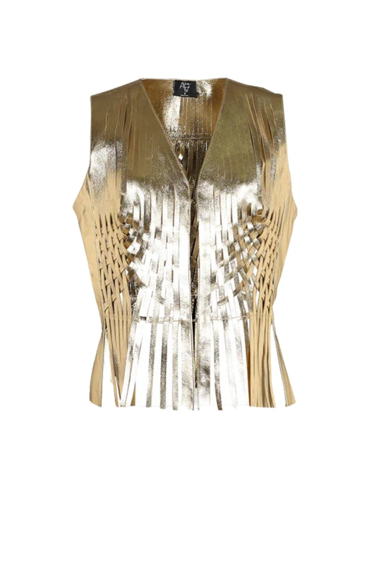 Attalea Leather Vest Gold