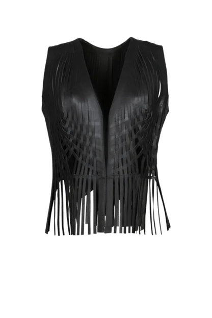 Attalea Leather Vest Black