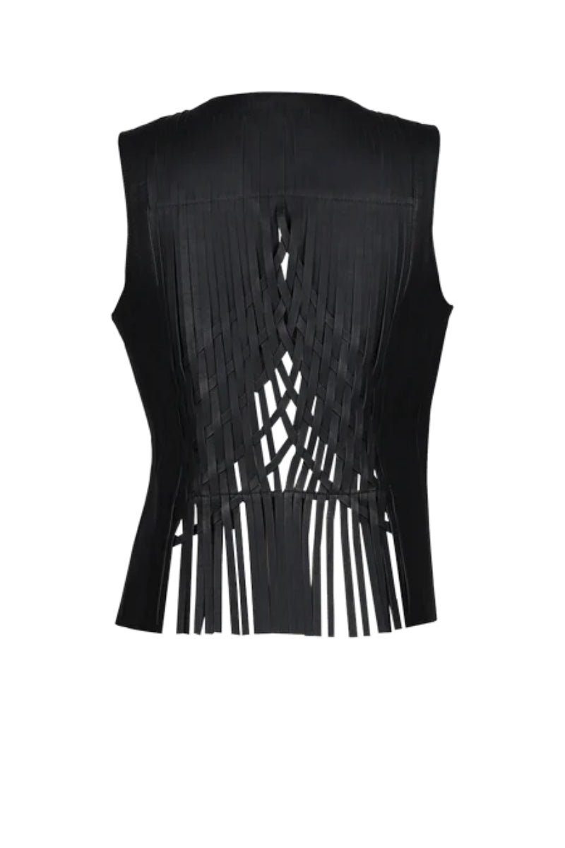 Attalea Leather Vest Black