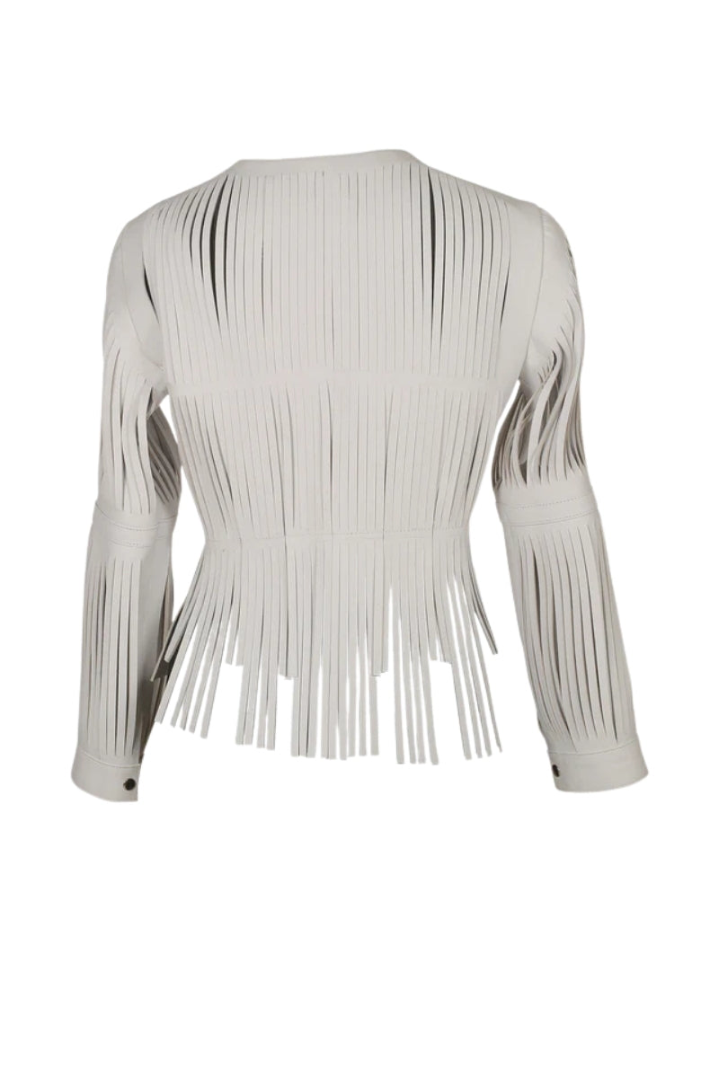 Ayla Leather Jacket White