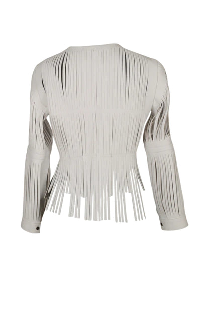 Ayla Leather Jacket White