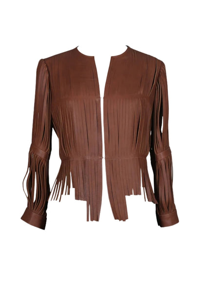 Ayla Leather Jacket Brown