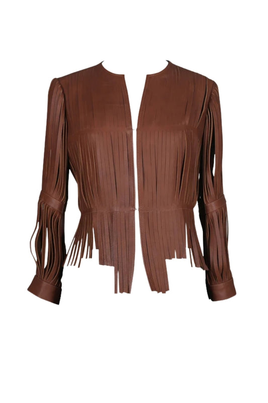Ayla Leather Jacket Brown