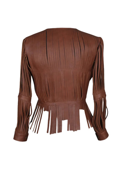 Ayla Leather Jacket Brown