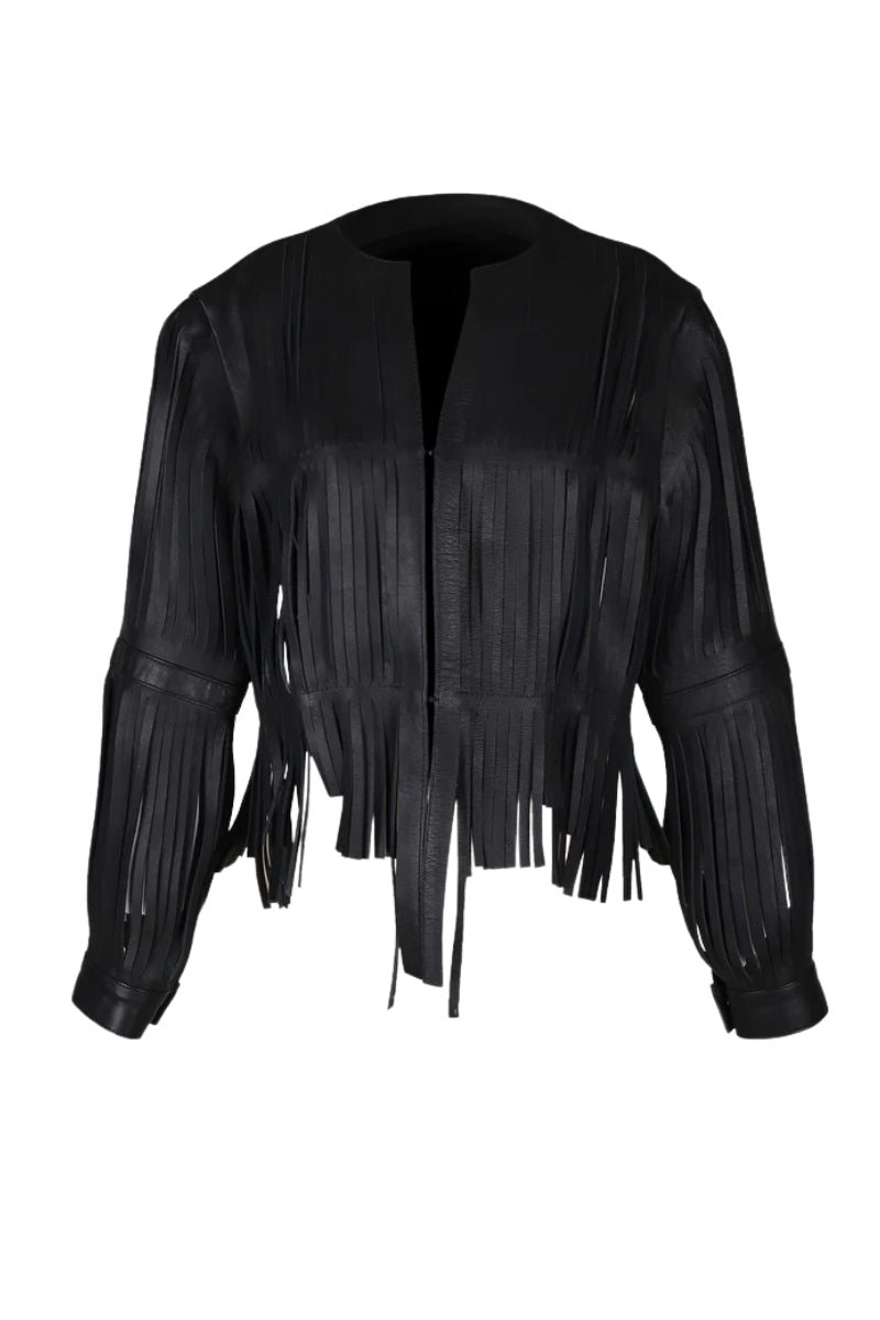 Ayla Leather Jacket Black