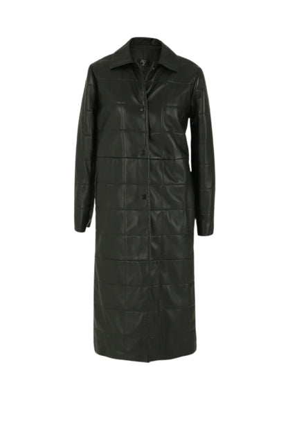 Maple Leather Coat Black