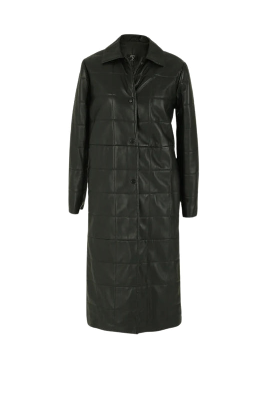 Maple Leather Coat Black