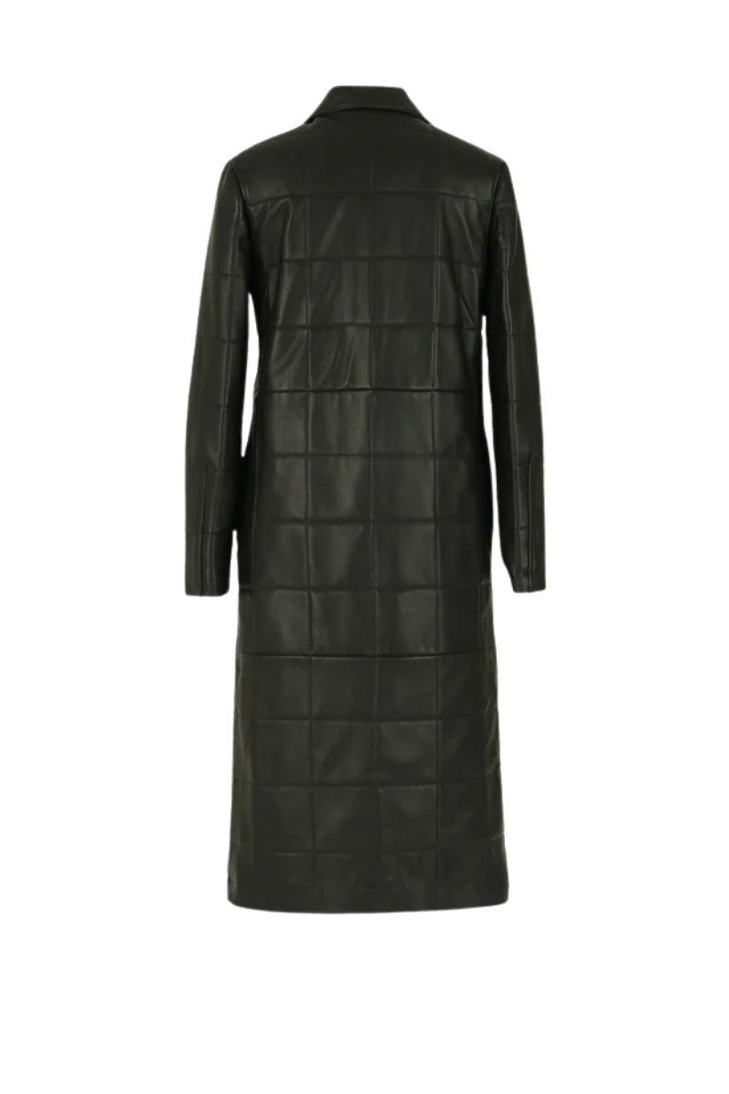 Maple Leather Coat Black