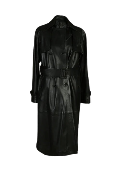 Dahlia Leather Coat Black