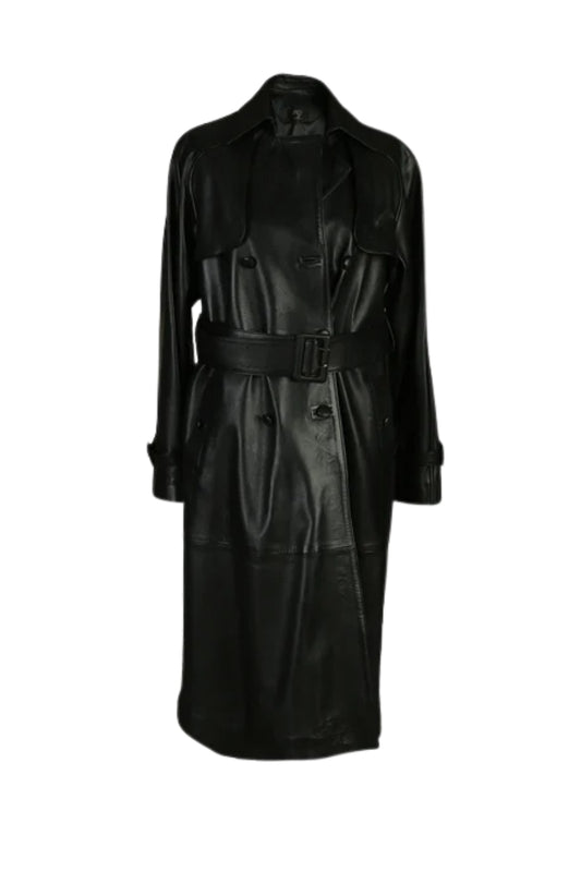 Dahlia Leather Coat Black