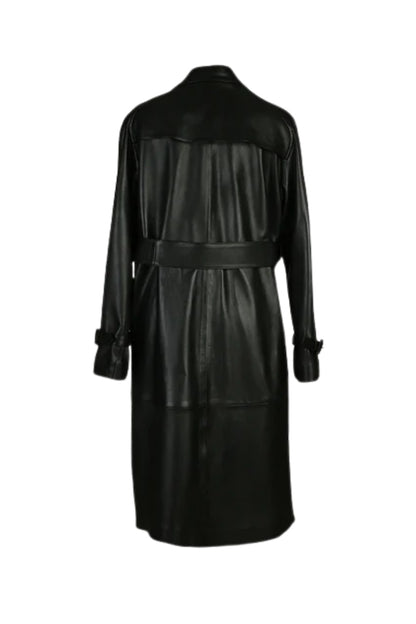 Dahlia Leather Coat Black