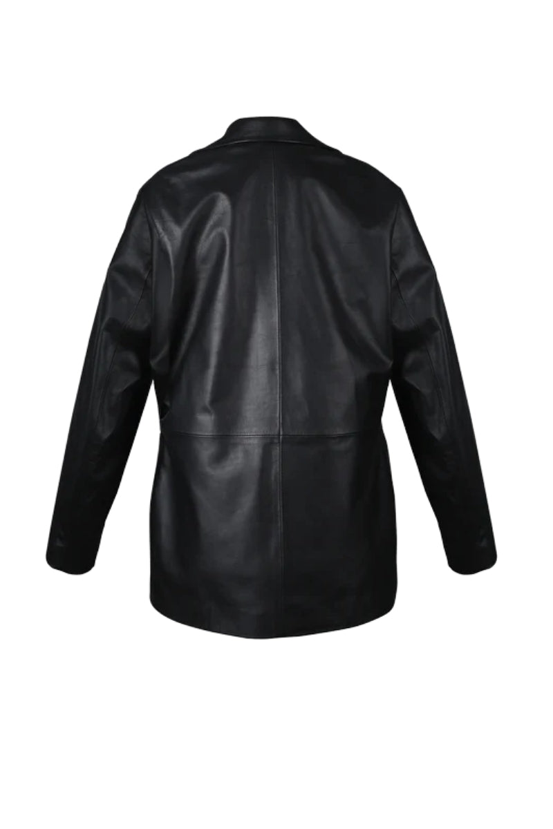 Polaris Leather Blazer Black