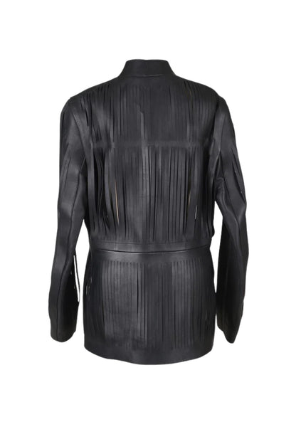Ayla Leather Blazer Black