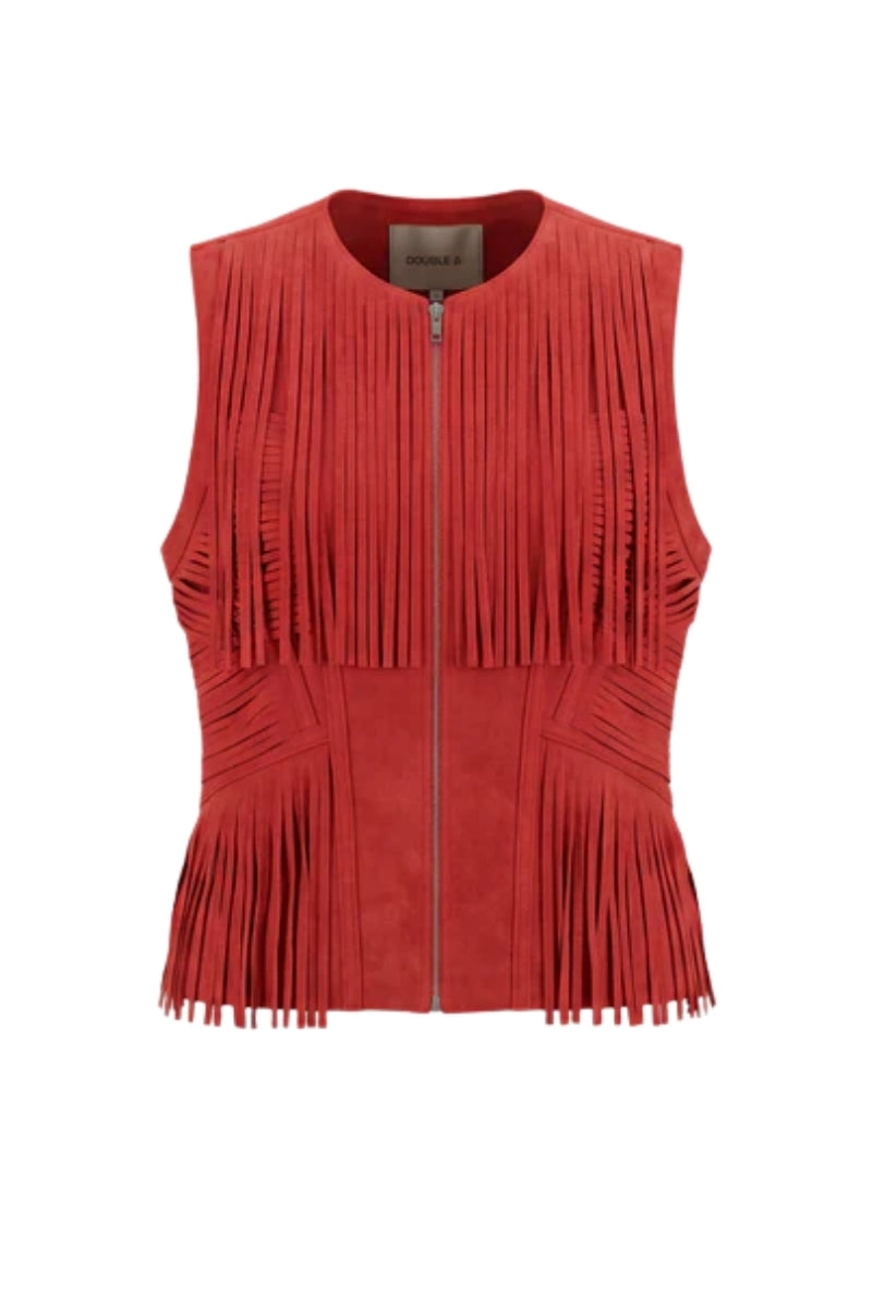 Aurora Suede Vest Red