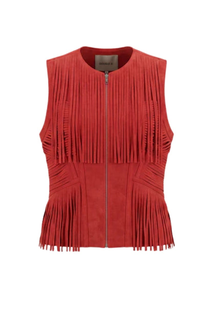 Aurora Suede Vest Red