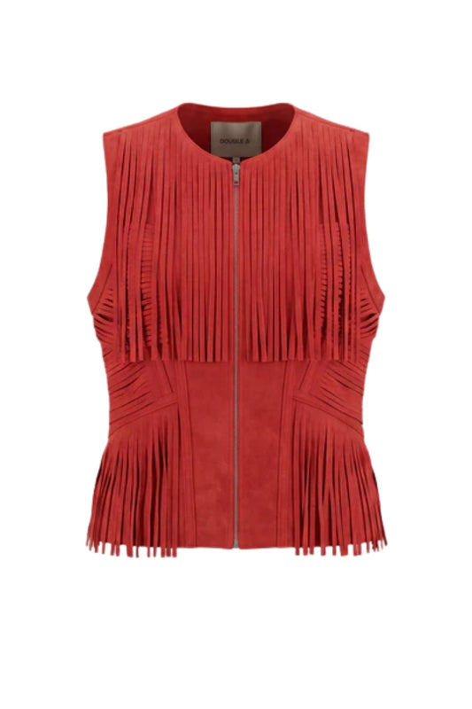 Aurora Suede Vest Red