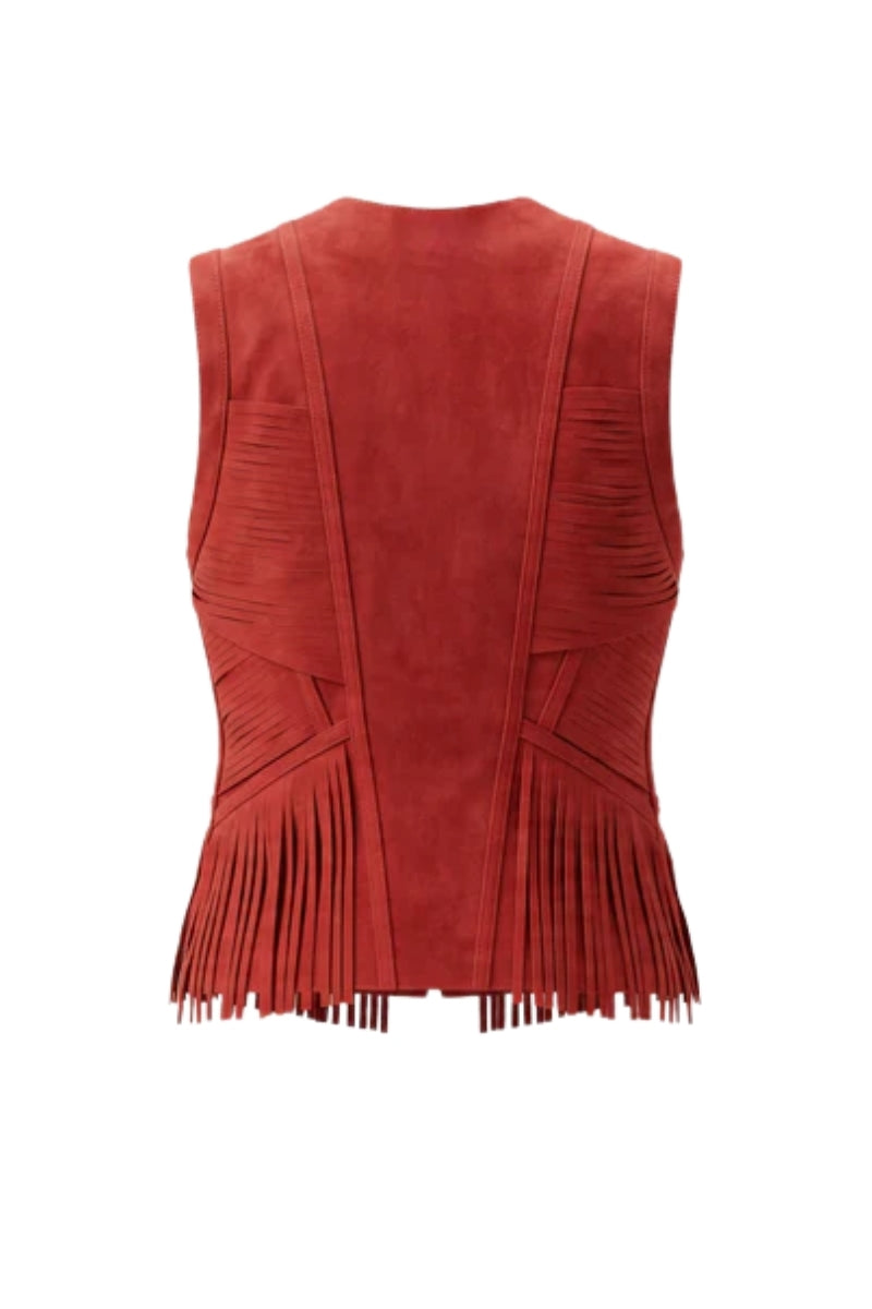 Aurora Suede Vest Red