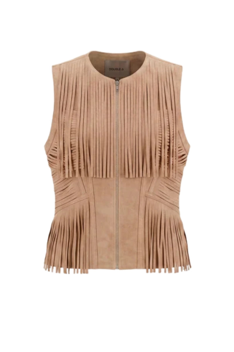 Aurora Suede Vest Tan
