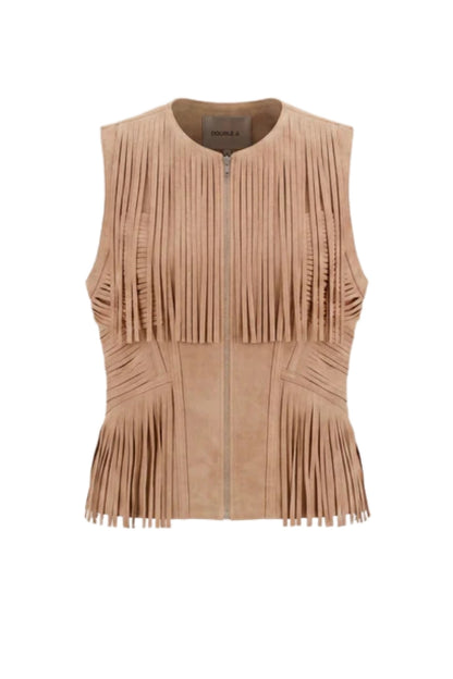 Aurora Suede Vest Tan