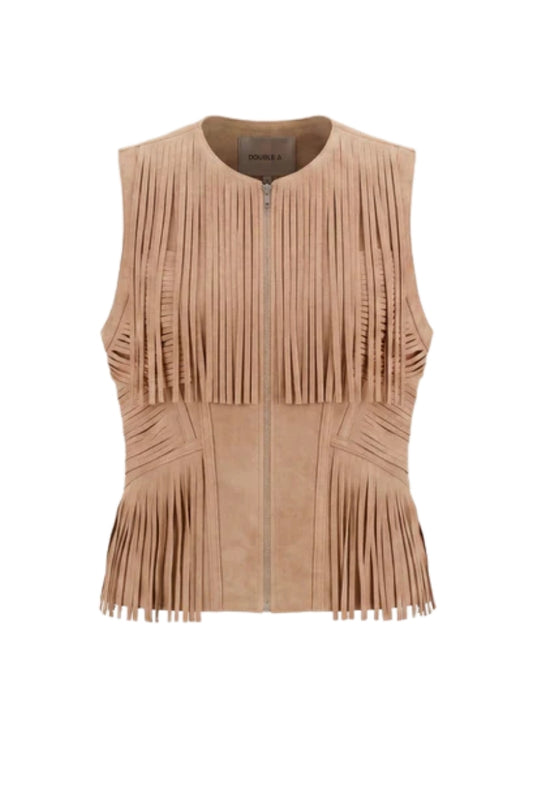 Aurora Suede Vest Tan