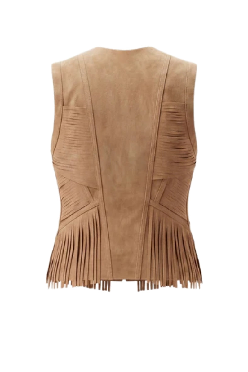 Aurora Suede Vest Tan