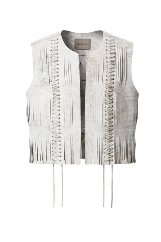 Caniayla II Leather Vest Washed White