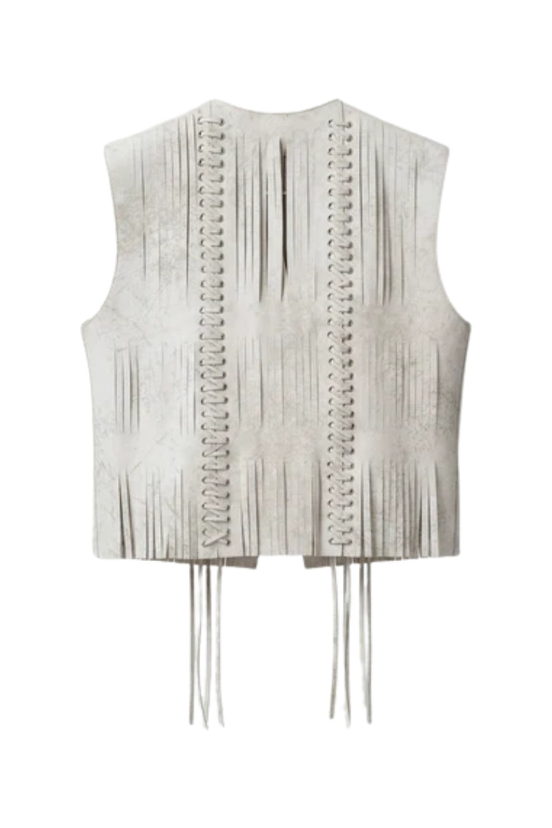 Caniayla II Leather Vest Washed White