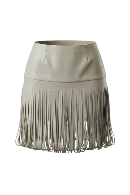 Ellie Leather Skirt Butter Yellow