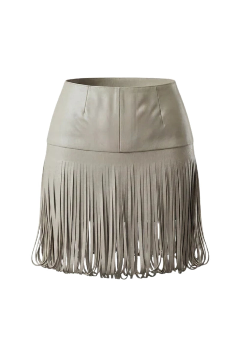 Ellie Leather Skirt Butter Yellow