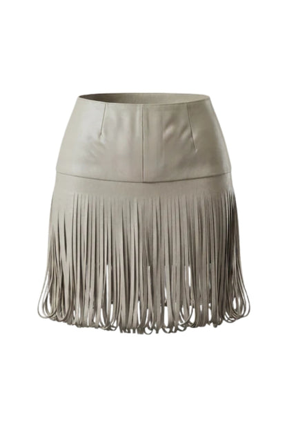 Ellie Leather Skirt Butter Yellow