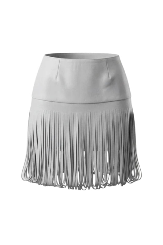 Ellie Leather Skirt White