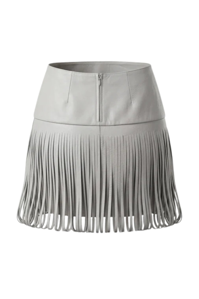 Ellie Leather Skirt White