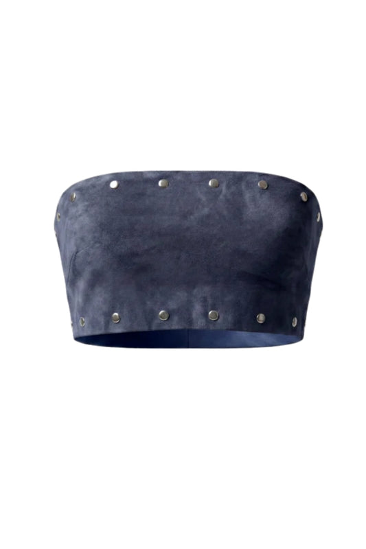 Amelia Suede Top Blue