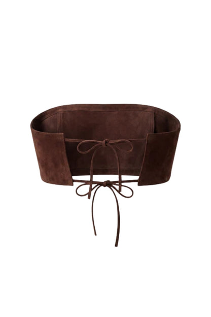 Amelia Suede Top Brown
