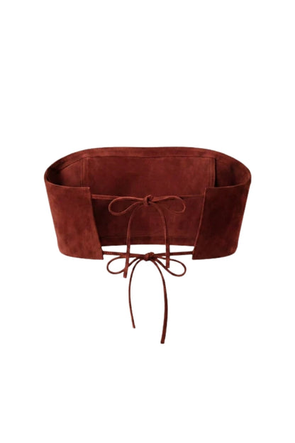 Amelia Suede Top Red