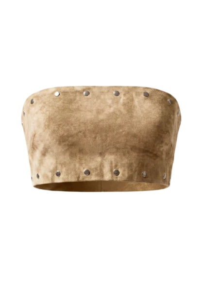Amelia Suede Top Tan