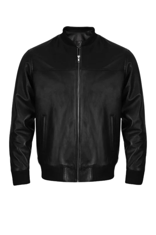 Bailey Bomber Leather Jacket Black
