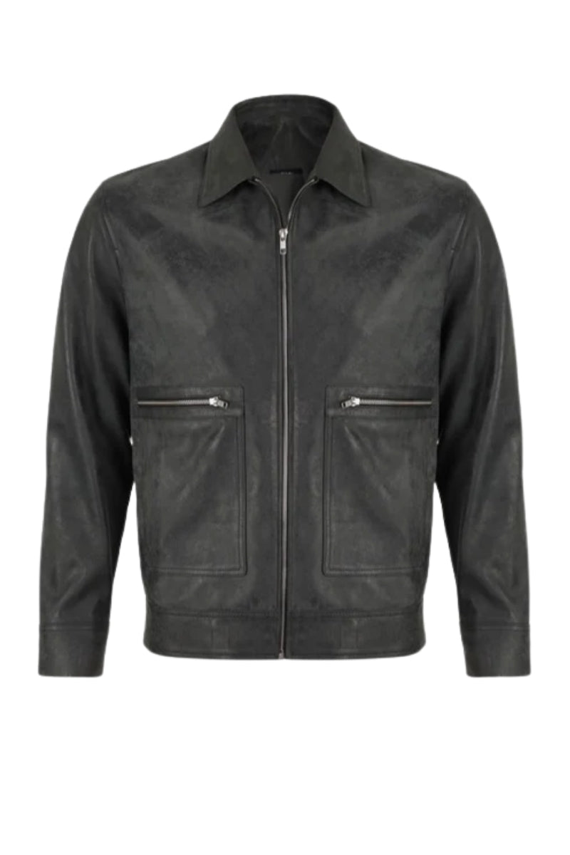 Logan Leather Jacket Washed grey
