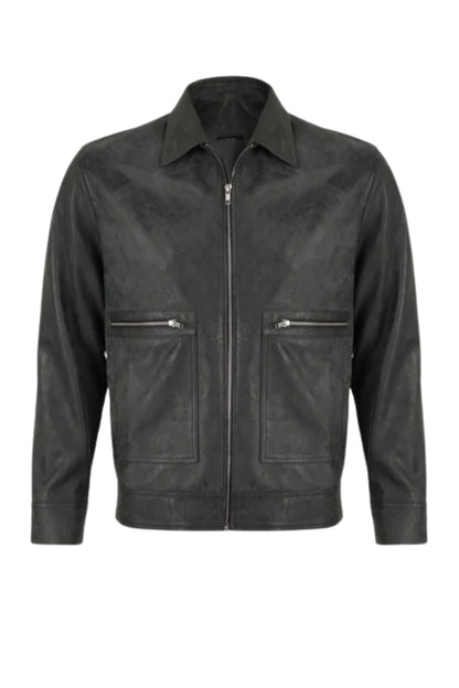 Logan Leather Jacket Washed grey